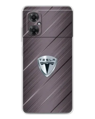 Чехол для Xiaomi Redmi Note 11R с картинкой «Металлическая текстура Tesla»