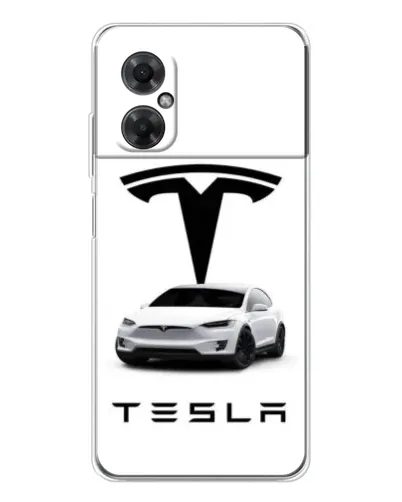 Чехол для Xiaomi Redmi Note 11R с картинкой «Tesla White Style»