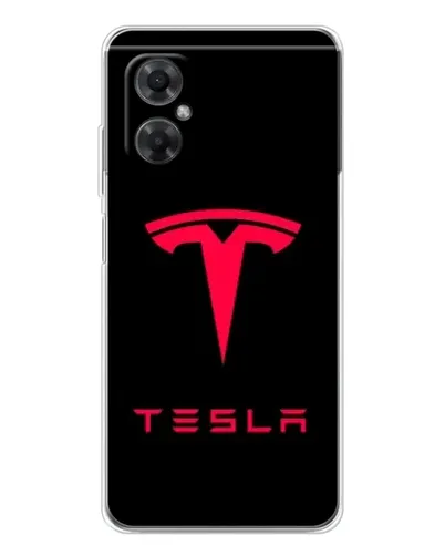 Чехол для Xiaomi Redmi Note 11R с картинкой «Tesla Red Logo»