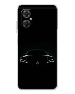 Чехол для Xiaomi Redmi Note 11R с картинкой «Mercedes — силуэт авто» Чехол для Xiaomi Redmi Note 11R с картинкой «Mercedes — силуэт авто»