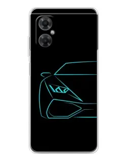 Чехол для Xiaomi Redmi Note 11R с картинкой «Голубой силуэт Lamborghini» Чехол для Xiaomi Redmi Note 11R с картинкой «Голубой силуэт Lamborghini»