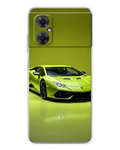 Чехол для Xiaomi Redmi Note 11R с картинкой «Салатовый Lamborghini Huracan»