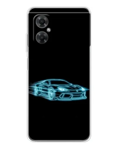 Чехол для Xiaomi Redmi Note 11R с картинкой «Неоновый контур Lamborghini»