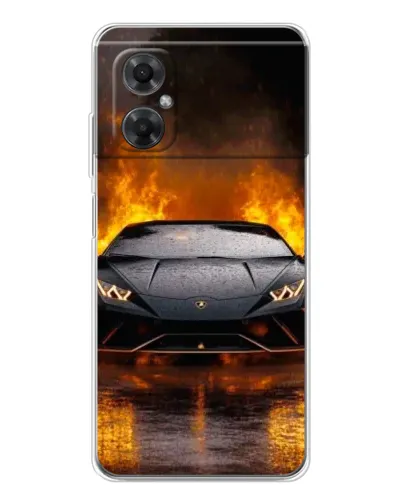 Чехол для Xiaomi Redmi Note 11R с картинкой «Lamborghini в огне»