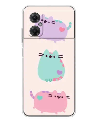 Чехол для Xiaomi Redmi Note 11R с картинкой «Pusheen трио» Чехол для Xiaomi Redmi Note 11R с картинкой «Pusheen трио»