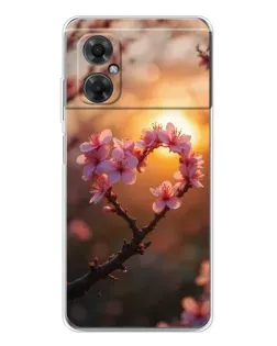 Чехол для Xiaomi Redmi Note 11R с картинкой «Розовый цвет сердце на фоне заката» Чехол для Xiaomi Redmi Note 11R с картинкой «Розовый цвет сердце на фоне заката»