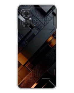 Чехол для Xiaomi Redmi Note 11R с картинкой «Черные геометрические блоки»
