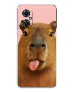 Чехол для Xiaomi Redmi Note 11R с картинкой «Капибара с языком» Чехол для Xiaomi Redmi Note 11R с картинкой «Капибара с языком»
