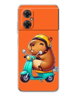 Чехол для Xiaomi Redmi Note 11R с картинкой «Капибара на скутере» Чехол для Xiaomi Redmi Note 11R с картинкой «Капибара на скутере»