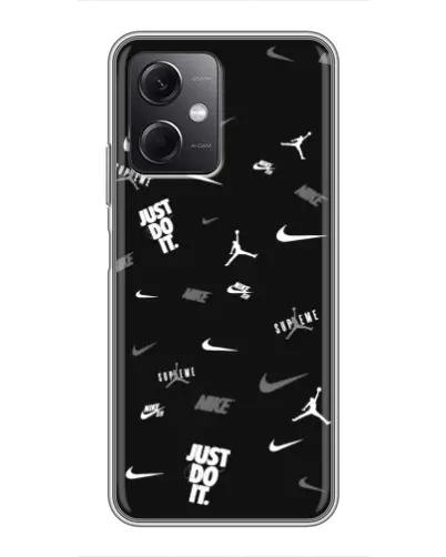 Чехол для Xiaomi Redmi Note 12 (5G) с картинкой «Nike Black Pattern» Чехол для Xiaomi Redmi Note 12 (5G) с картинкой «Nike Black Pattern»