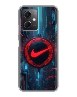 Чехол для Xiaomi Redmi Note 12 (5G) с картинкой «Техногенный стиль Nike»