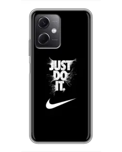 Чехол для Xiaomi Redmi Note 12 (5G) с картинкой «Текстовый принт Nike»