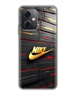 Чехол для Xiaomi Redmi Note 12 (5G) с картинкой «Золотой Nike на металле»