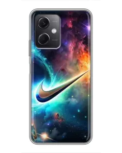 Чехол для Xiaomi Redmi Note 12 (5G) с картинкой «Космический Nike Swoosh»