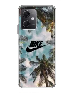 Чехол для Xiaomi Redmi Note 12 (5G) с картинкой «Тропический принт Nike»