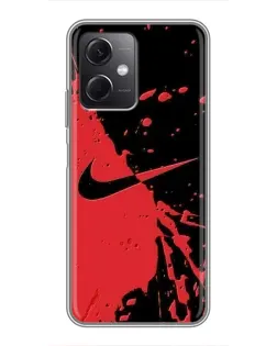 Чехол для Xiaomi Redmi Note 12 (5G) с картинкой «Красные брызги Nike»