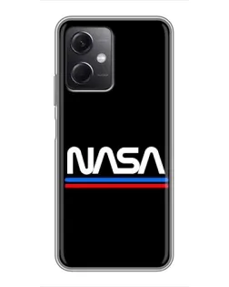 Чехол для Xiaomi Redmi Note 12 (5G) с картинкой «NASA — классика Red Blue»