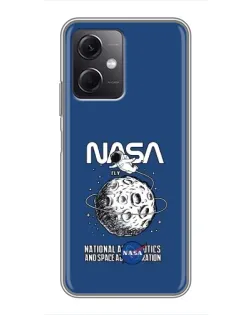 Чехол для Xiaomi Redmi Note 12 (5G) с картинкой «NASA — лунная миссия»