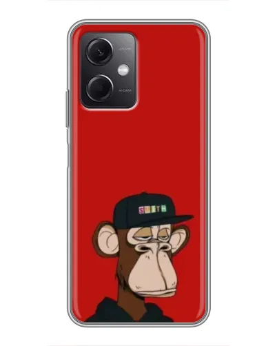 Чехол для Xiaomi Redmi Note 12 (5G) с картинкой «Bored Ape — красный фон»