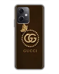 Чехол для Xiaomi Redmi Note 12 (5G) с картинкой «Gucci — золотая бабочка» Чехол для Xiaomi Redmi Note 12 (5G) с картинкой «Gucci — золотая бабочка»