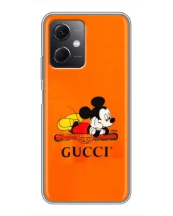 Чехол для Xiaomi Redmi Note 12 (5G) с картинкой «Микки Маус Gucci — оранж» Чехол для Xiaomi Redmi Note 12 (5G) с картинкой «Микки Маус Gucci — оранж»