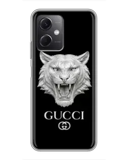 Чехол для Xiaomi Redmi Note 12 (5G) с картинкой «Gucci — серебряный лев» Чехол для Xiaomi Redmi Note 12 (5G) с картинкой «Gucci — серебряный лев»