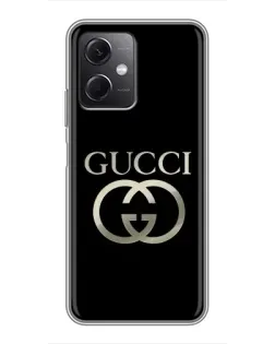 Чехол для Xiaomi Redmi Note 12 (5G) с картинкой «Gucci — золото на черном» Чехол для Xiaomi Redmi Note 12 (5G) с картинкой «Gucci — золото на черном»