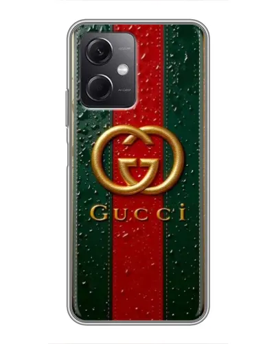 Чехол для Xiaomi Redmi Note 12 (5G) с картинкой «Gucci — фирменная полоса и золото» Чехол для Xiaomi Redmi Note 12 (5G) с картинкой «Gucci — фирменная полоса и золото»