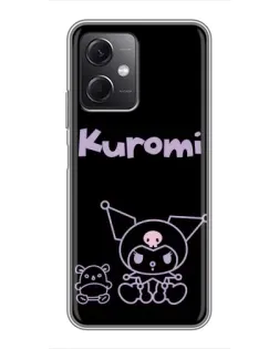 Чехол для Xiaomi Redmi Note 12 (5G) с картинкой «Kuromi — черный минимализм»