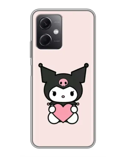 Чехол для Xiaomi Redmi Note 12 (5G) с картинкой «Kuromi и сердце»