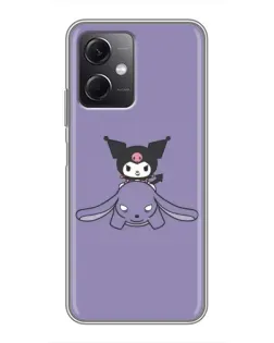 Чехол для Xiaomi Redmi Note 12 (5G) с картинкой «Kuromi на лиловом фоне»