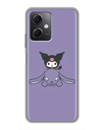 Чехол для Xiaomi Redmi Note 12 (5G) с картинкой «Kuromi на лиловом фоне»