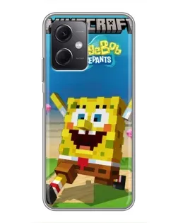 Чохол для Xiaomi Redmi Note 12 (5G) з картинкою «Губка Боб Minecraft»