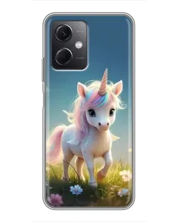 Чехол для Xiaomi Redmi Note 12 (5G) с картинкой «Единорог на поляне»