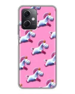 Чехол для Xiaomi Redmi Note 12 (5G) с картинкой «Единороги на розовом»