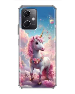 Чехол для Xiaomi Redmi Note 12 (5G) с картинкой «Единорог среди облаков»