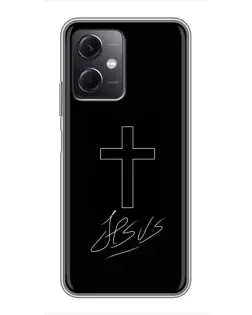 Чехол для Xiaomi Redmi Note 12 (5G) с картинкой «Графический крест Jesus» Чехол для Xiaomi Redmi Note 12 (5G) с картинкой «Графический крест Jesus»