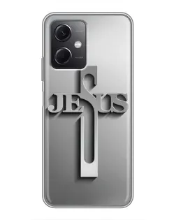Чехол для Xiaomi Redmi Note 12 (5G) с картинкой «Металлический крест Jesus» Чехол для Xiaomi Redmi Note 12 (5G) с картинкой «Металлический крест Jesus»