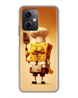 Чехол для Xiaomi Redmi Note 12 (5G) с картинкой «Губка Боб повар»