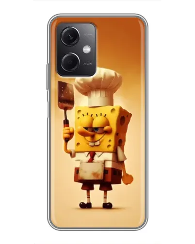 Чехол для Xiaomi Redmi Note 12 (5G) с картинкой «Губка Боб повар»