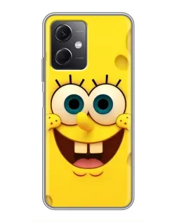 Чехол для Xiaomi Redmi Note 12 (5G) с картинкой «Губка Боб улыбка»