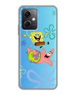 Чехол для Xiaomi Redmi Note 12 (5G) с картинкой «Спанч Боб и Патрик»