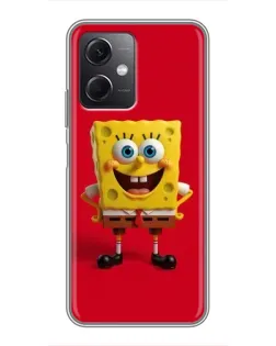 Чехол для Xiaomi Redmi Note 12 (5G) с картинкой «Спанч Боб на красном»