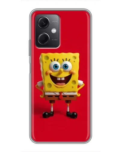 Чехол для Xiaomi Redmi Note 12 (5G) с картинкой «Спанч Боб на красном»