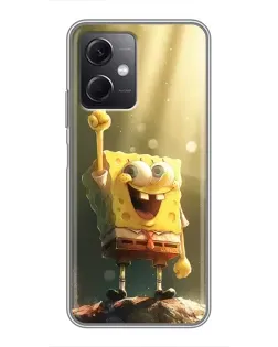 Чехол для Xiaomi Redmi Note 12 (5G) с картинкой «Сияющий Спанч Боб»