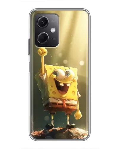 Чехол для Xiaomi Redmi Note 12 (5G) с картинкой «Сияющий Спанч Боб»