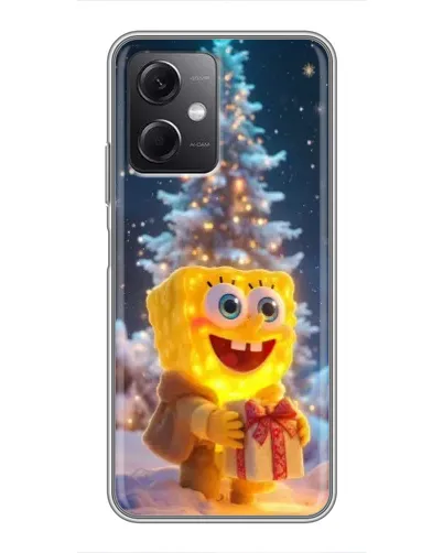 Чехол для Xiaomi Redmi Note 12 (5G) с картинкой «Рождественский Спанч Боб»