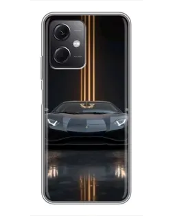 Чехол для Xiaomi Redmi Note 12 (5G) с картинкой «Lamborghini золотые линии»