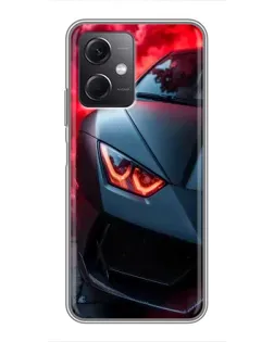 Чехол для Xiaomi Redmi Note 12 (5G) с картинкой «Lamborghini красное сияние»