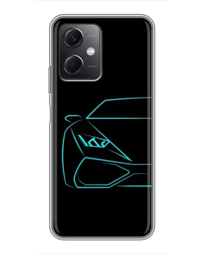 Чехол для Xiaomi Redmi Note 12 (5G) с картинкой «Голубой силуэт Lamborghini»